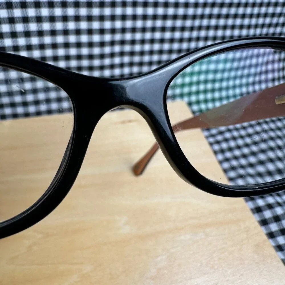 Coach 5053 Black Oval Acetate Eyeglasses Retro Style